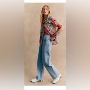 Sezane 90's Trousers Light Blue - Size 8